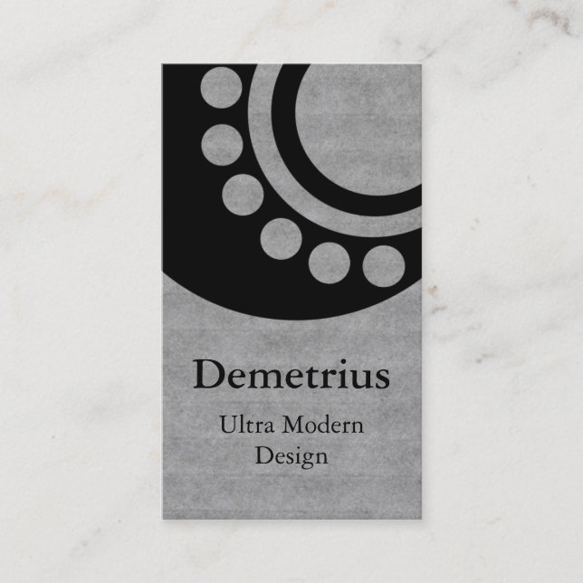 Futuristic Dimensions Business Card, Grey Business Card (Front)