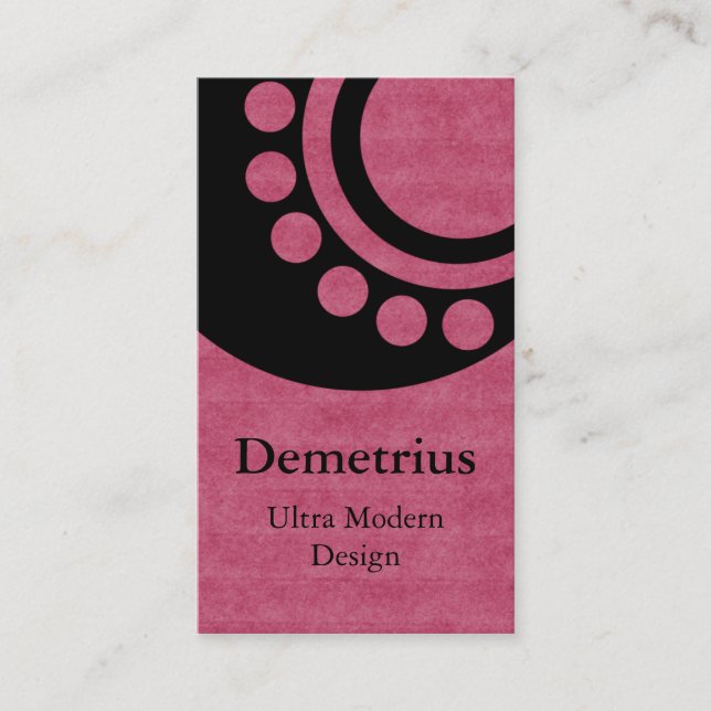 Futuristic Dimensions Business Card, Pink Business Card (Front)