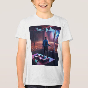 Futuristic DJ Concert with Mars View Tri-Blend Shirt