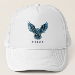 Futuristic Eagle with Focus Text Trucker Hat