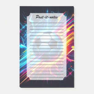 Futuristic Electric Football Soccer Ball Lightning Post-it Notes