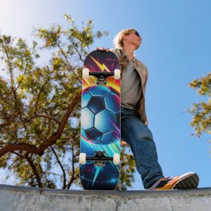 Futuristic Electric Football Soccer Ball Lightning Skateboard