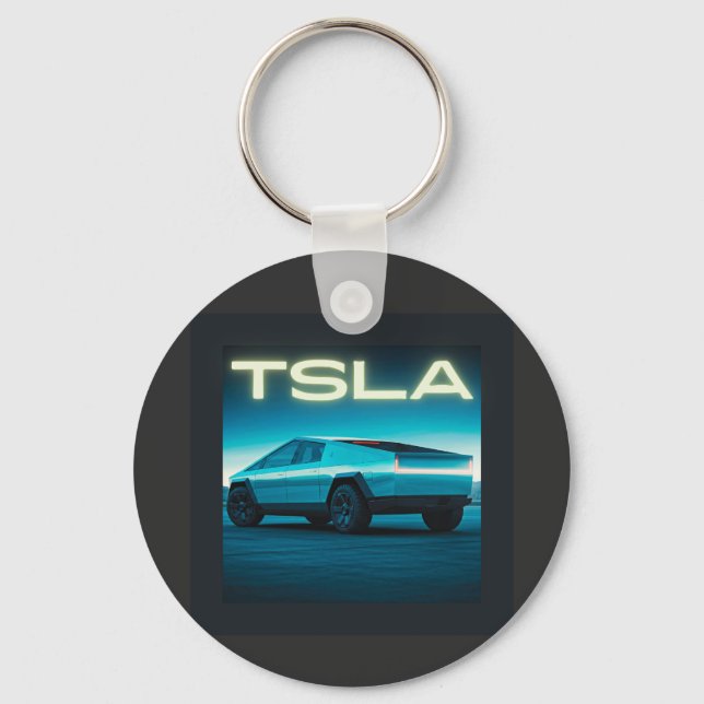 Futuristic Electric Pickup Truck Key Ring (Front)