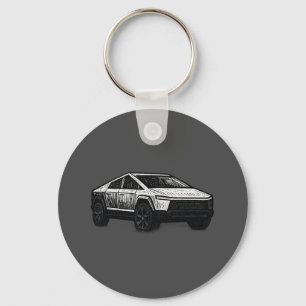 Futuristic Electric Pickup Truck Key Ring