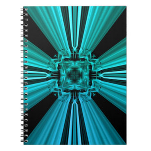 Futuristic Electric Plasma Fractal Design Notebook