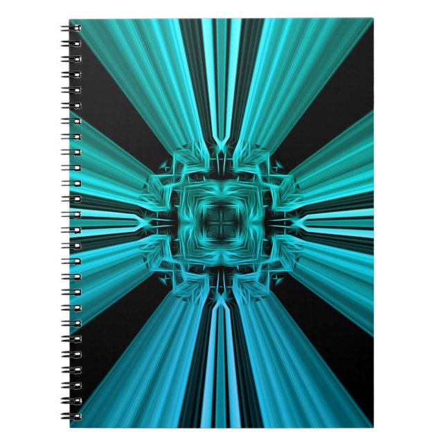 Futuristic Electric Plasma Fractal Design Notebook (Front)