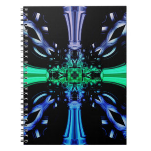 Futuristic Electric Plasma Fractal Design Notebook