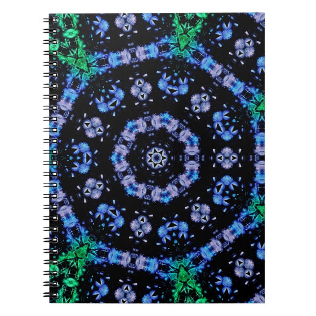 Futuristic Electric Plasma Fractal Design Notebook (Front)
