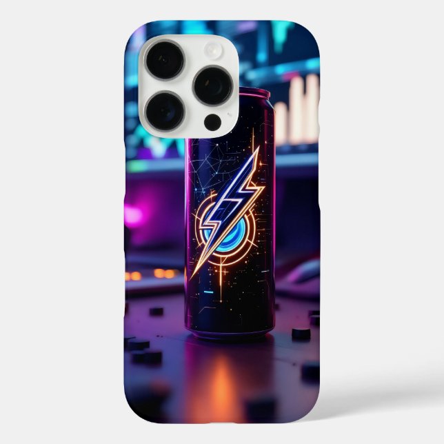 Futuristic energy drink cans on gaming table   Case-Mate iPhone case (Back)