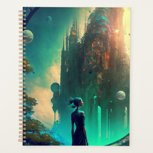 Futuristic Fantasy Castle Landscape Planner (Front)
