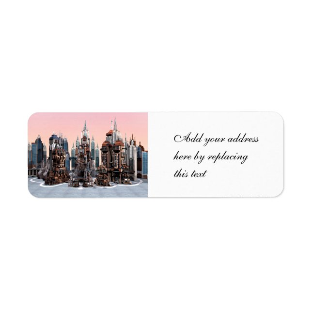 Futuristic Fantasy City Sci Fi Skyline Art (Front)