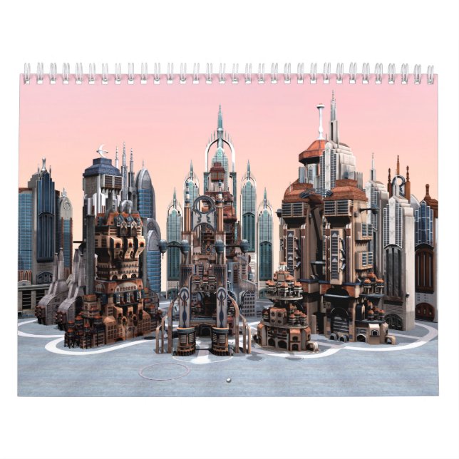 Futuristic Fantasy City Sci Fi Skyline Art Calendar (Cover)