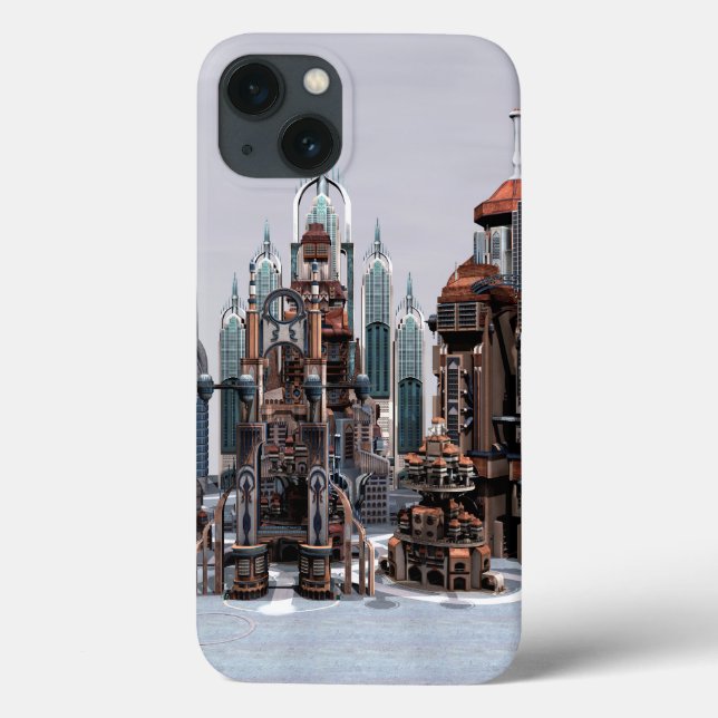 Futuristic Fantasy City Sci Fi Skyline Art Case-Mate iPhone Case (Back)