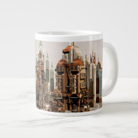 Futuristic Fantasy City Sci Fi Skyline Art