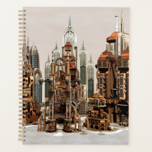 Futuristic Fantasy City Sci Fi Skyline Art Planner