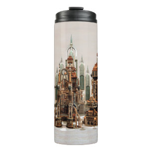 Futuristic Fantasy City Sci Fi Skyline Art Thermal Tumbler