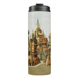 Futuristic Fantasy City Sci Fi Skyline Art Thermal Tumbler