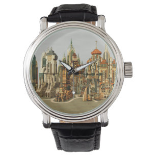 Futuristic Fantasy City Sci Fi Skyline Art Watch