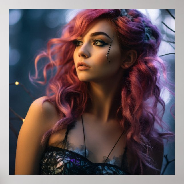 Futuristic Fantasy Fairy Girl Poster (Front)