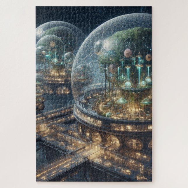 Futuristic Fantasy Plant Bio Domes  Jigsaw Puzzle (Vertical)