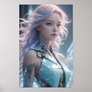 Futuristic Female Android Poster