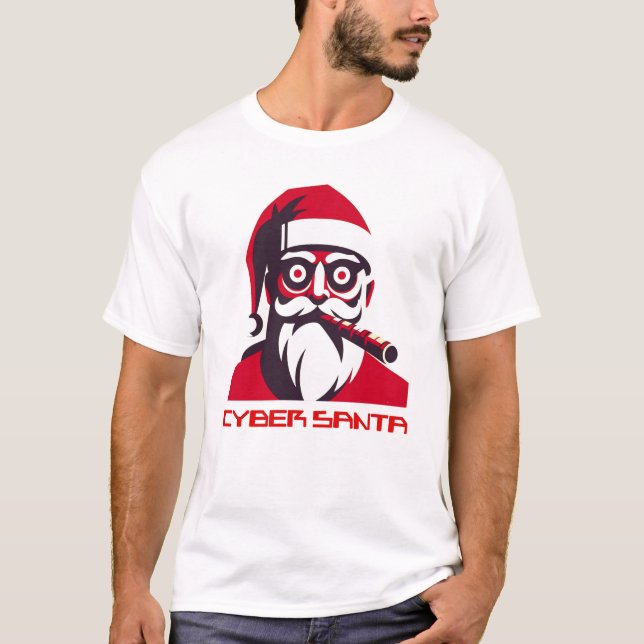 Futuristic Festivities: A Cyberpunk Noel Ugly  T-Shirt (Front)