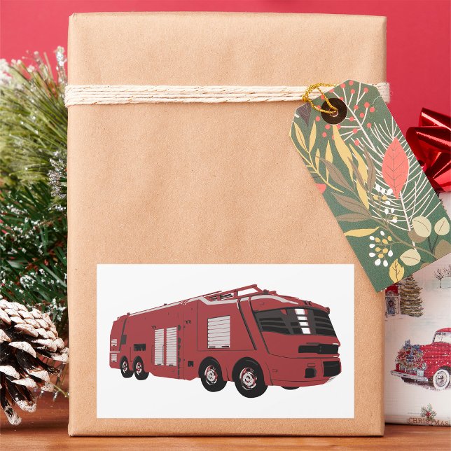 Futuristic Fire Truck Rectangular Sticker (Creator Uploaded)