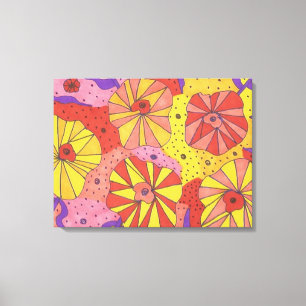 Futuristic Floral Garden Abstract Canvas Art Print