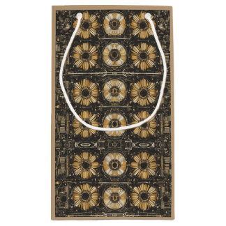 Futuristic floral pattern design small gift bag