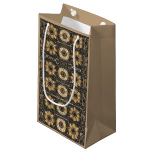 Futuristic floral pattern design small gift bag