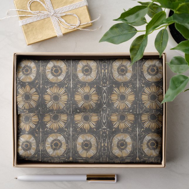 Futuristic floral pattern design tissue paper (Gift)