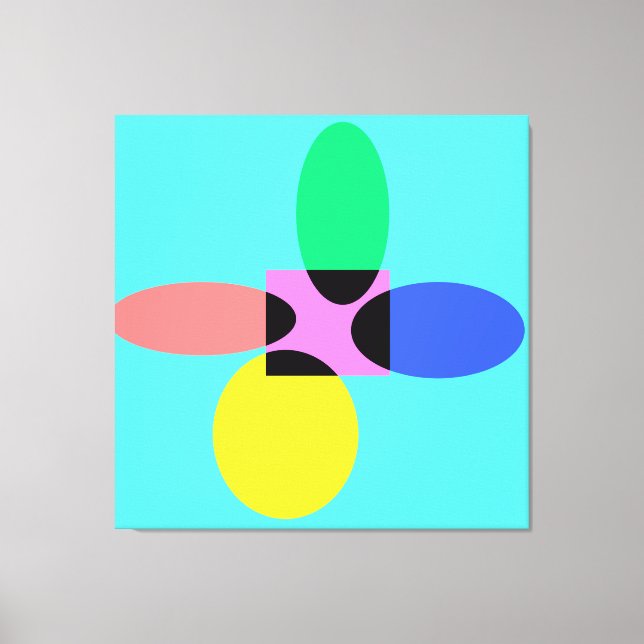 Futuristic flower canvas print (Front)