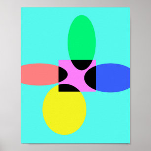 Futuristic flower poster