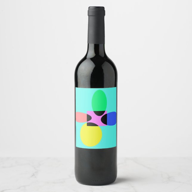 Futuristic flower wine label (Front)