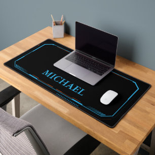 Futuristic gaming interface desk mat