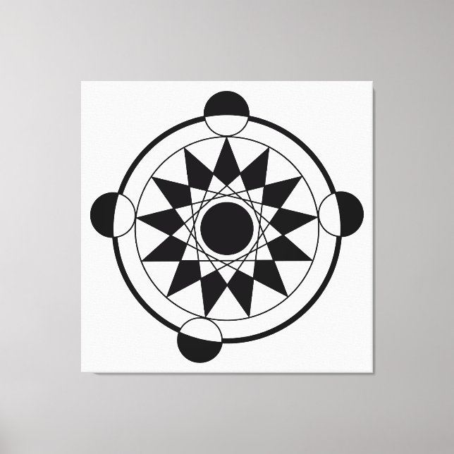 Futuristic Geometric Crop Circle Mandala Canvas Print (Front)