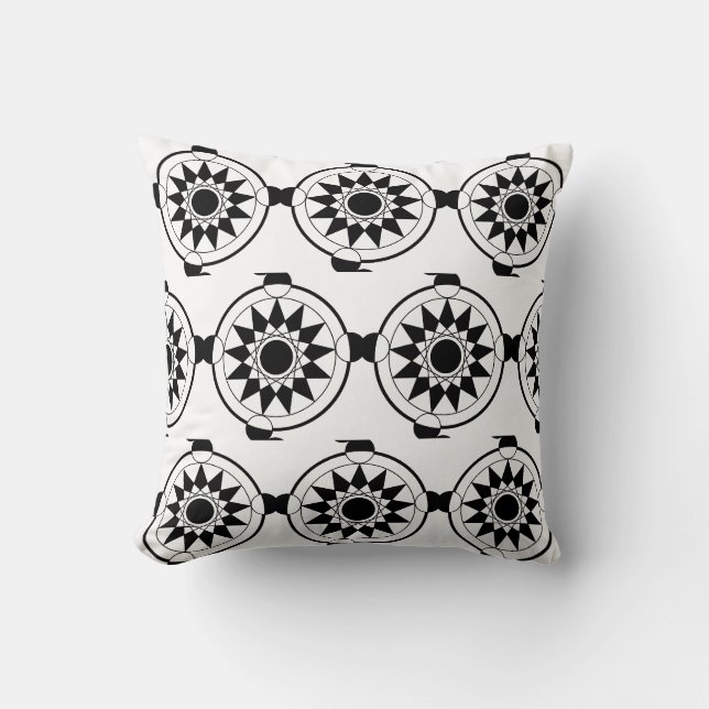 Futuristic Geometric Crop Circle Mandala Cushion (Front)