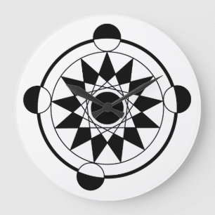Futuristic Geometric Crop Circle Mandala Large Clock