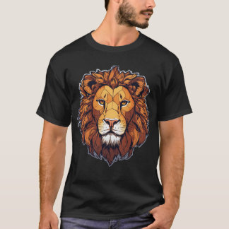 Futuristic Geometric Lion T-Shirt with Holographic