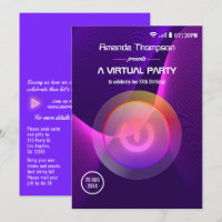 Futuristic Geometric Virtual Birthday Party