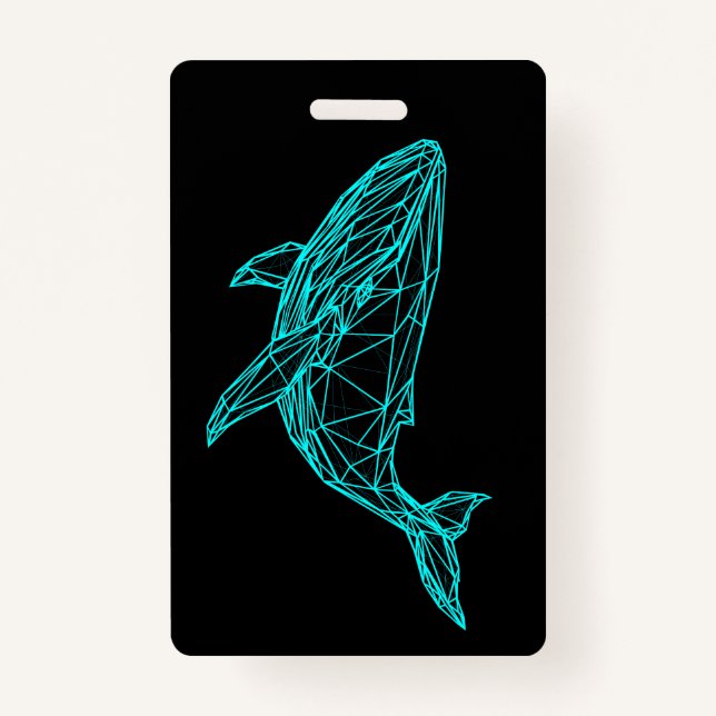 Futuristic Geometric Whale Badge ID Badge (Front)