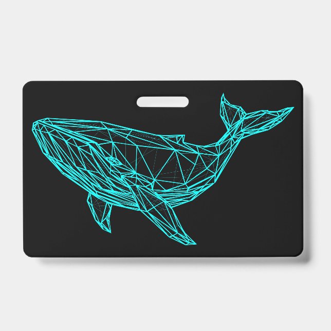 Futuristic Geometric Whale Badge ID Badge (Front)