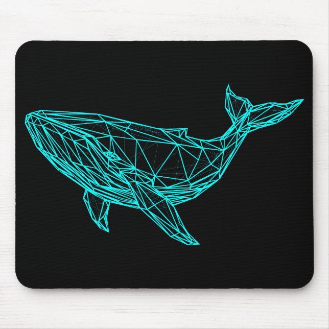 Futuristic Geometric Whale Mouse Pad (Front)