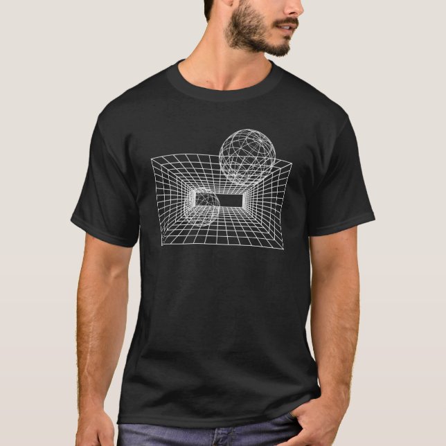 futuristic geometric wireframes design.  T-Shirt (Front)