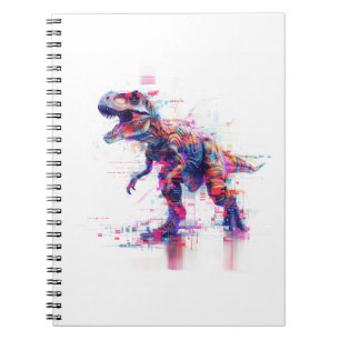 Futuristic Glitch T-Rex Dinosaur Notebook