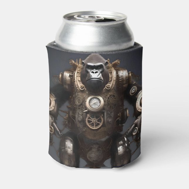 Futuristic Gorilla Steampunk, Can Cooler (Can Back)