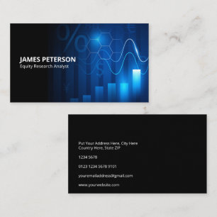 Futuristic Graphic Chart Stock Market Black Business Card