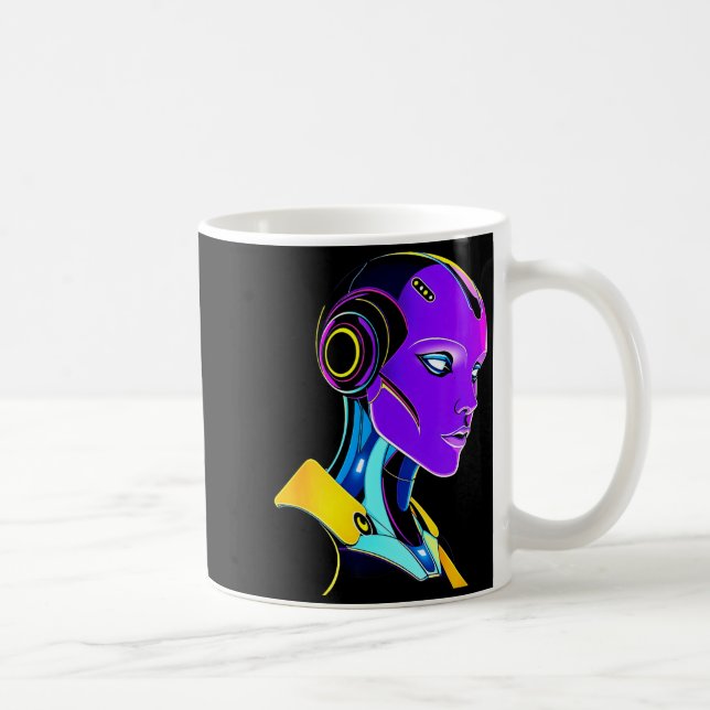 Futuristic Graphic Design Robot 1  Coffee Mug (Right)