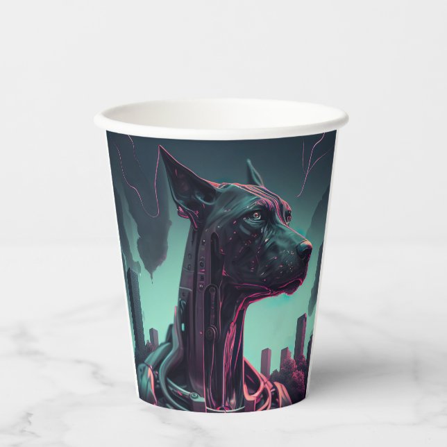 Futuristic Great Dane The Robotic Companion Paper Cups (Front)