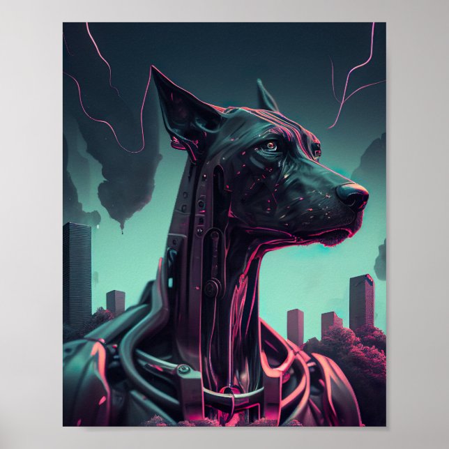 Futuristic Great Dane The Robotic Companion Poster (Front)